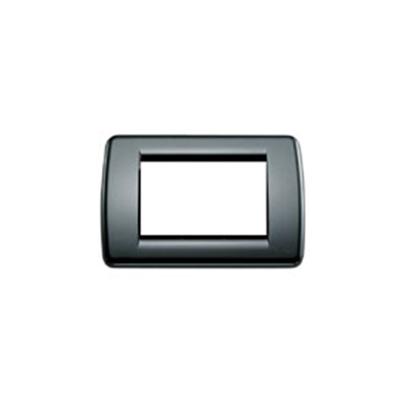 Idea Round Cover Plate, Technopolymer Black 16 3 Modules