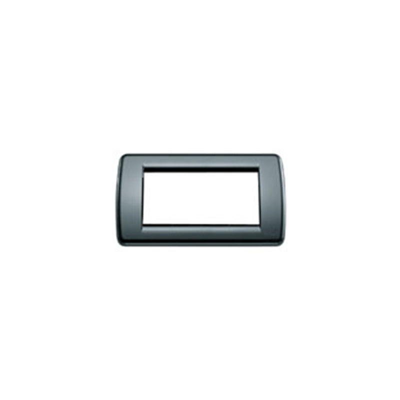 Idea Round Cover Plate, Technopolymer Graphite Grey 15, 4 Modules