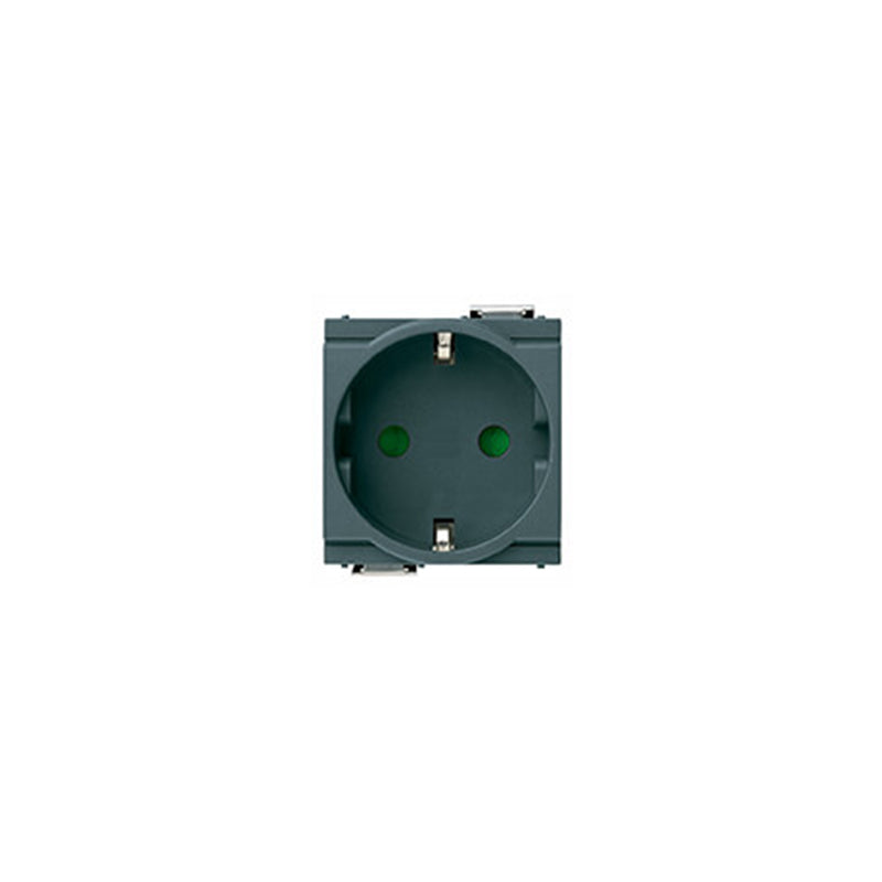 OUTLET: GERMAN, 2P+E, 16A/250V 2M, RDCD MOD, SICURY GREY IDEA