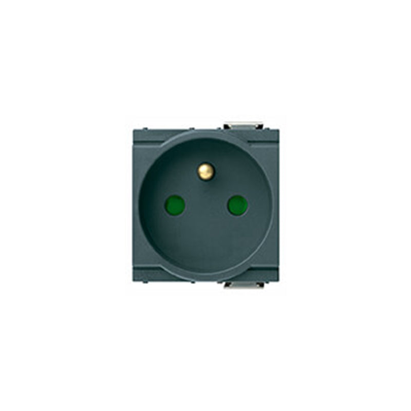 OUTLET: FRENCH, 2P+E, 16A/250V 2M,RDCD MOD,SICURY, GREY IDEA