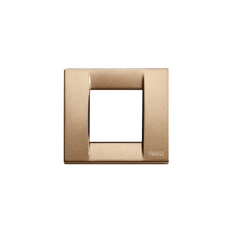 Plate: Metal, Metallic Bronze, 2 Module Reduced or 1 Module Standard, Square, Idea Series