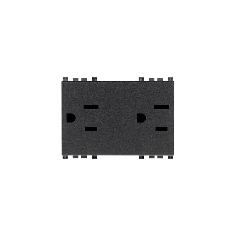 Outlet: USA/SASO Duplex, 2P+E, 15A, 127V, 3M, Grey, Arke