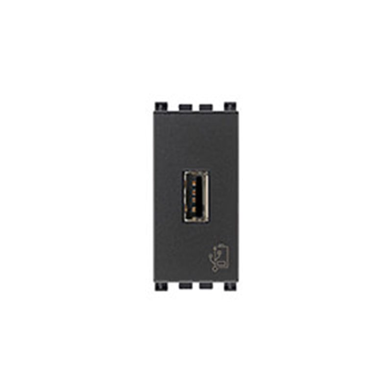 Arke USB Charging Outlet, 5V/1.5A 1 Module, Grey