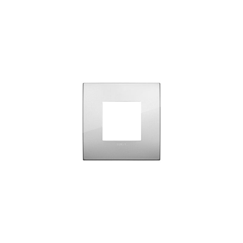 Arke Square Square Cover Plate, Silver Die-Cast, 2 Module