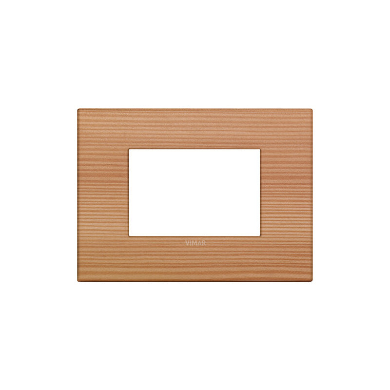 Arke Square Cover Plate, Larch Solid Wood, 3 Module