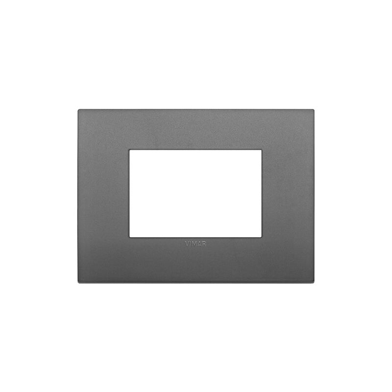 Cover Plate, Technopolymer, Grey, 3 Module, Square, Arke Series