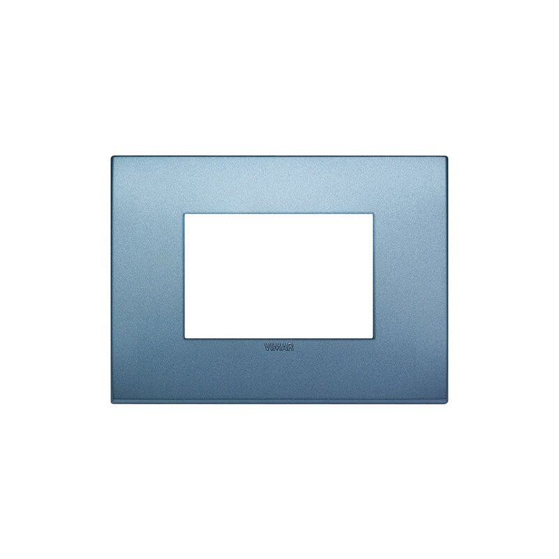 Cover Plate, Technopolymer, Matte Blue, 3 Module, Square, Arke Series