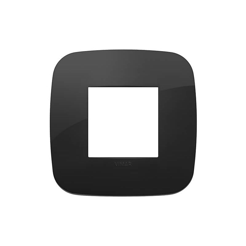 Plate: Technopolymer, Black, 2 Module, Round, Arke
