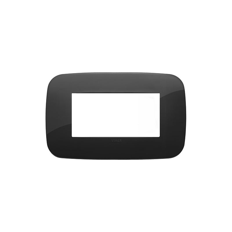 Plate: Technopolymer, Black, 4 Module, Round, Arke