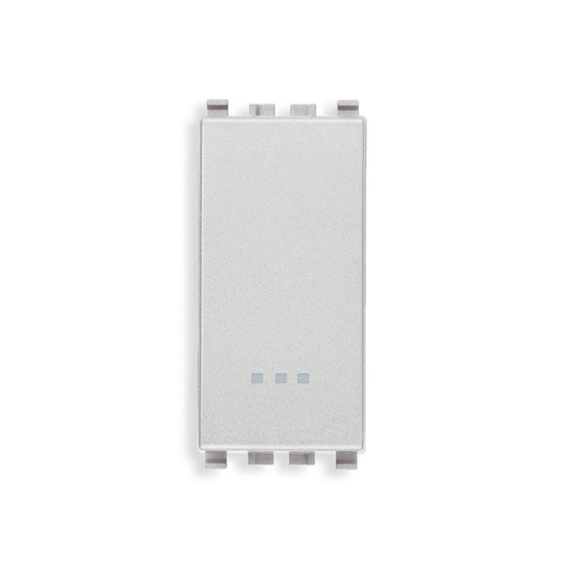 Eikon 1-Way Switch, 1P/1T, 16A-250V Illuminable, 1 Module, Next (Silver)
