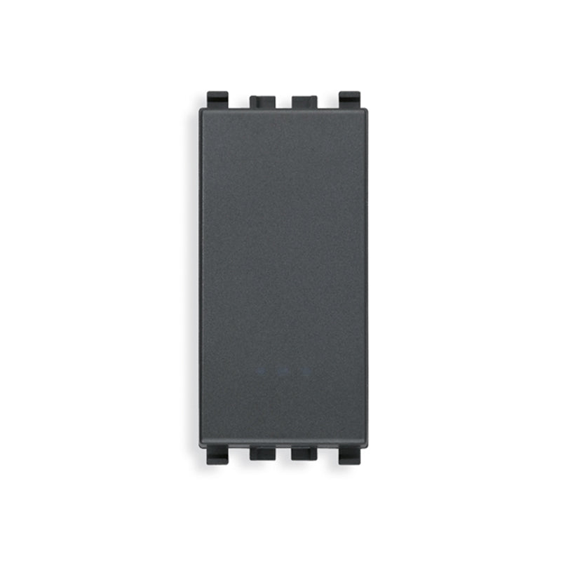 Eikon Momentary Switch, 1P/1T, (NO), 10A-250V Illuminable, 1 Module, Grey