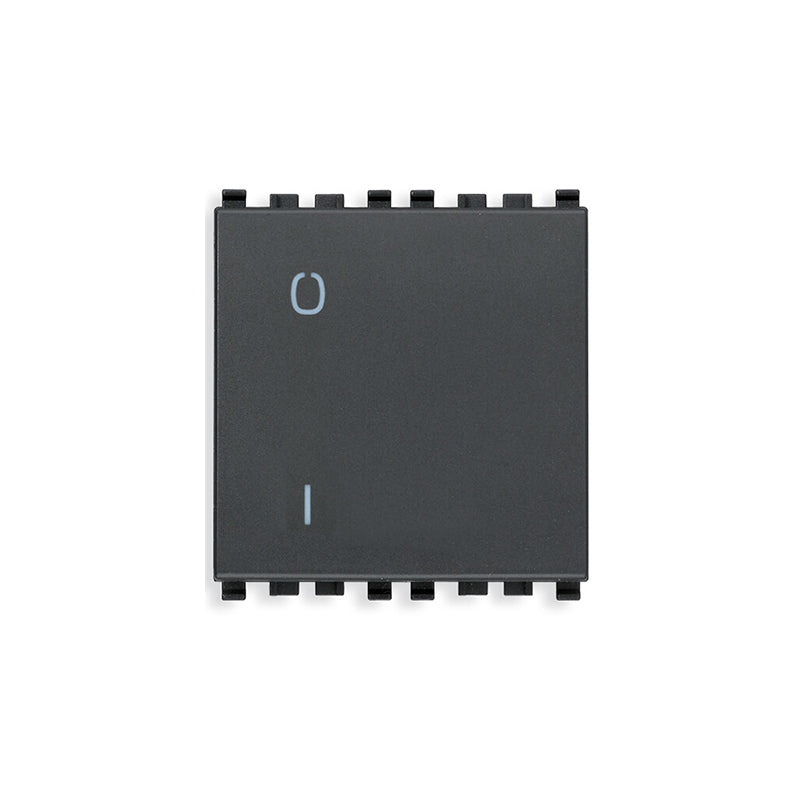 Eikon 1-Way Switch, 2P/1T, 16A-250V Illuminable, 2 Module, Grey