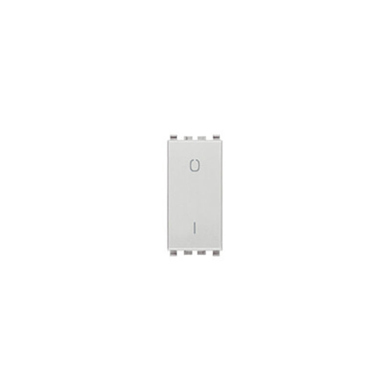 Eikon 1-Way Switch, 2P/1T, 16A-250V Illuminable, 1 Module, Next (Silver)