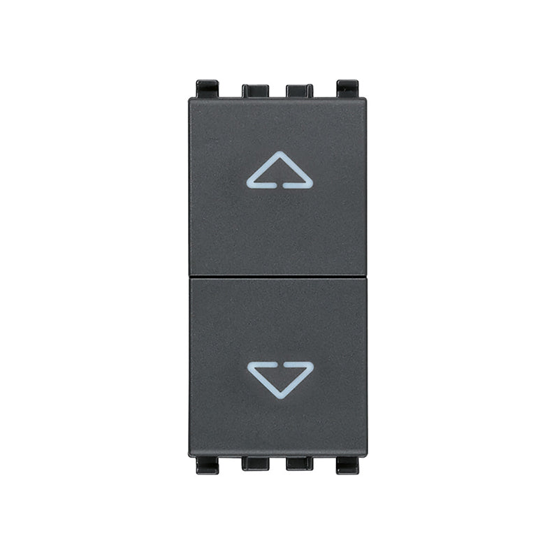Eikon 3-Position Switch (1-0-2), 2P/2T, 10A-250V w/ Directional Arrows, Grey