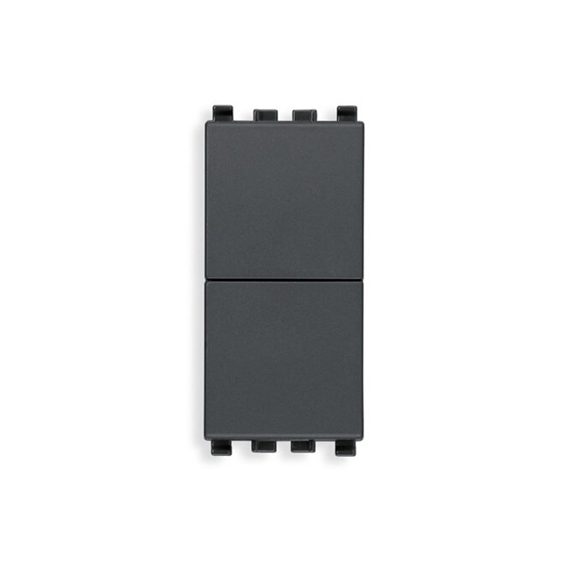 Eikon Momentary Switch, 1P/2T, 10A-250V 1 Module, Grey