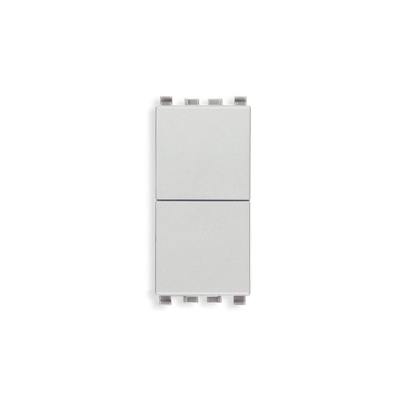 Eikon Next Momentary Switch, 1P/2T, 10-250V 1 Module, Silver