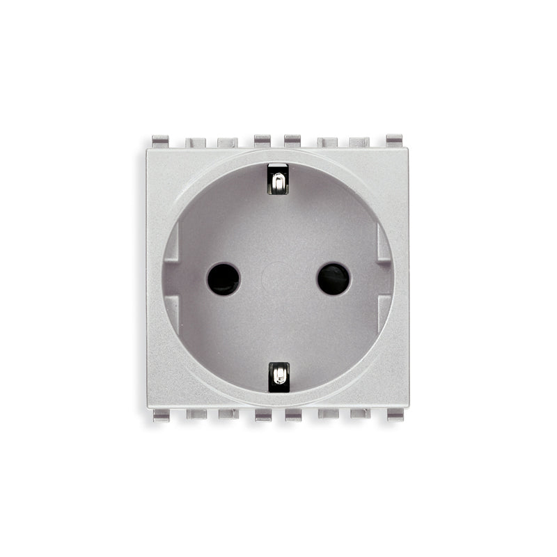 Eikon German Outlet, 2P+E, 16A-250V SICURY, 1 Module, Next (Silver)