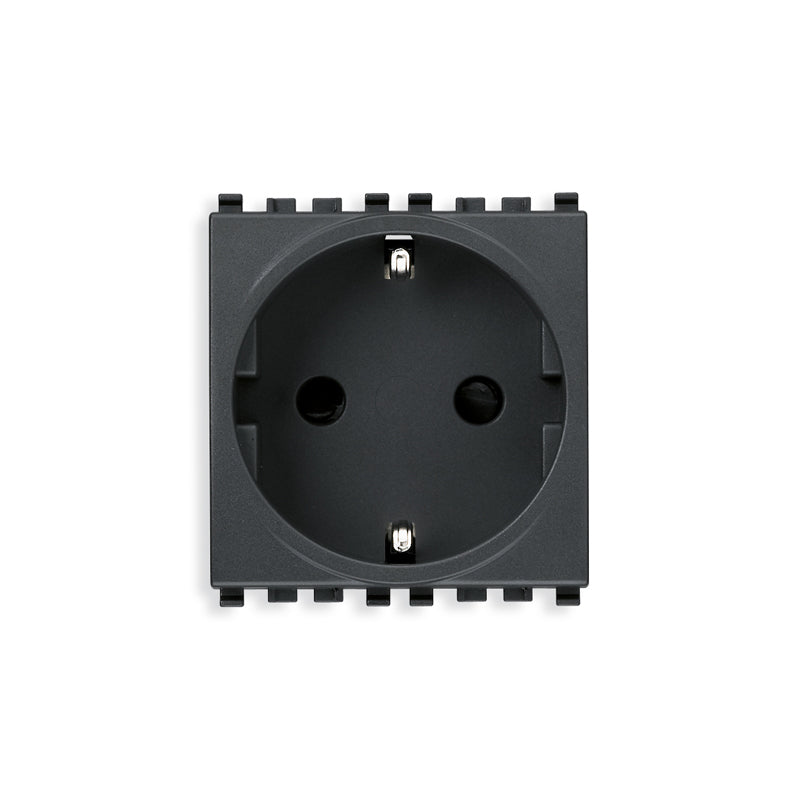 Eikon German Outlet, 2P+E, 16A-250V SICURY, 1 Module, Grey