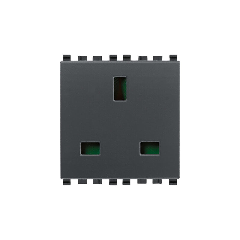 Eikon British Outlet, 2P+E, 13A-250V, Non-SICURY 2M, Grey, *Surcharge may apply if buying <20
