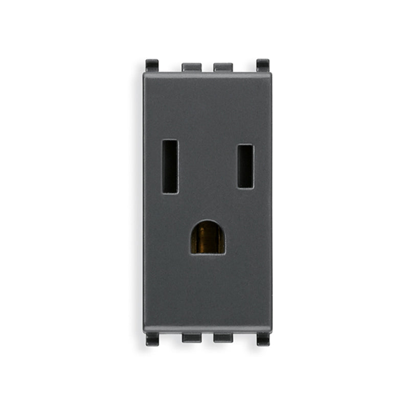 Eikon USA/Arabian Outlet, 2P+E, 15A-127V SICURY, 1 Module, Grey