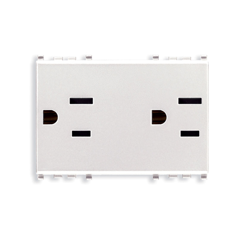 Eikon USA/Arabian Duplex Outlet, 2P+E, 15A-127V SICURY, 3 Modules, White