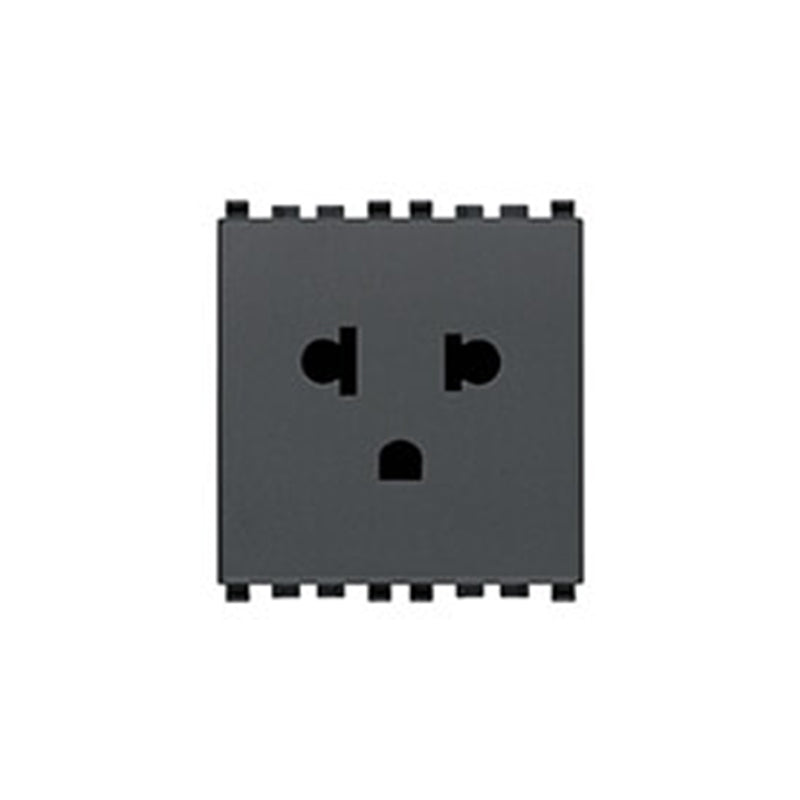 Eikon USA/EU Outlet, 2P+E, 16A-250V Max SICURY, 1 Module, Grey