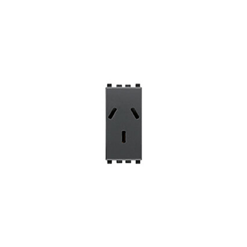Eikon Argentinian Outlet, 2P+E, 10A-250V SICURY, 1 Module, Grey