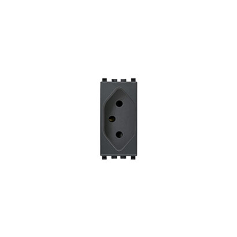 Eikon Brazilian Outlet, 2P+E, 10A-250V, SICURY 1M, Grey, *Surcharge may apply if buying <20