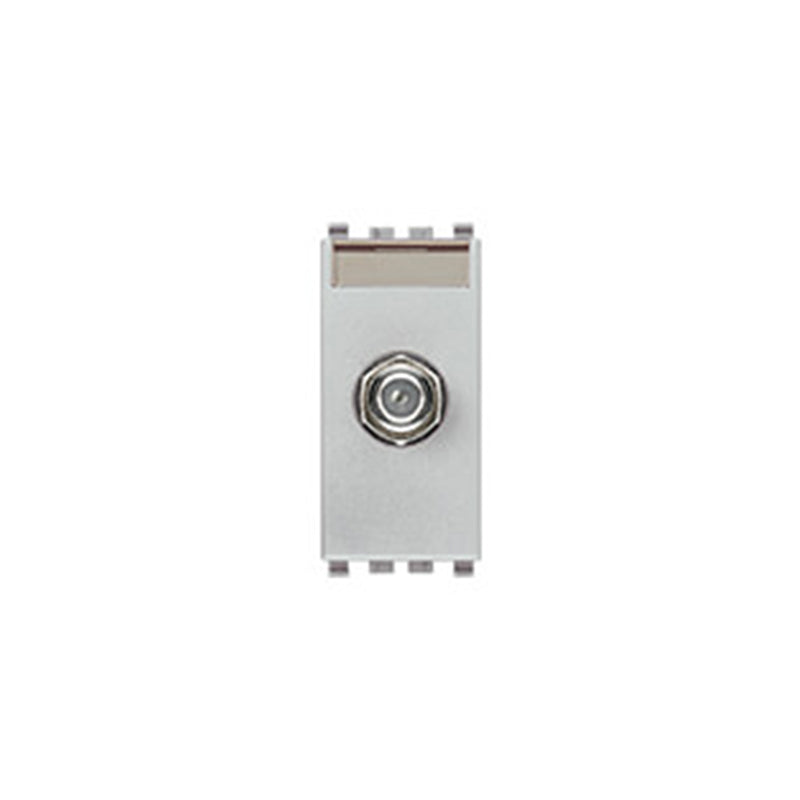 Eikon Coaxial Socket Outlet w/F-Type Connector 1 Module, Next (Silver)