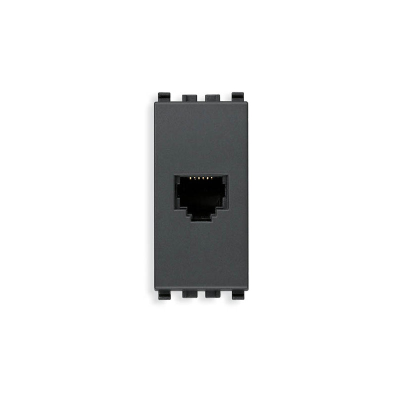 Eikon RJ12 Phone Jack, 6-Position/6-Conductor 1 Module, Grey