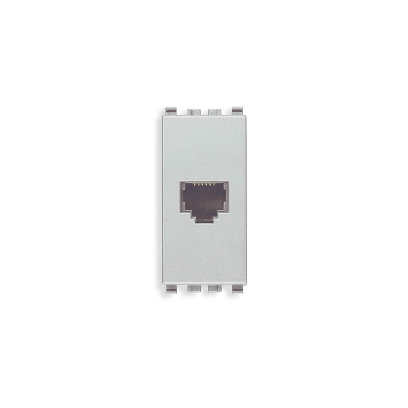 Eikon RJ12 Phone Jack, 6-Position/6-Conductor 3 Module, Next (Silver)