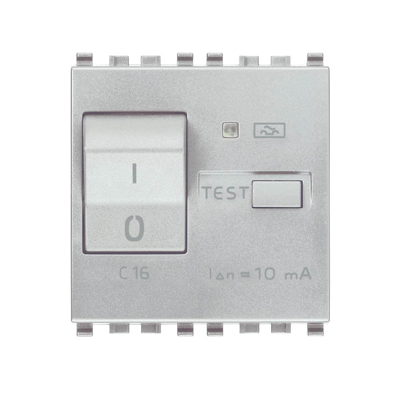 RCBO: 1P+N, 16A, 10mA 120-230V, 2M, Silver, Eikon