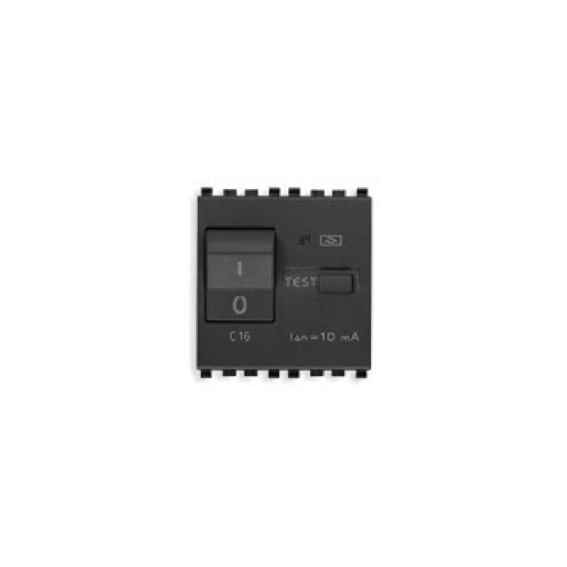 Eikon RCBO, 1P+N, 16A-120/230V, I?n 10 mA 2 Module, Grey