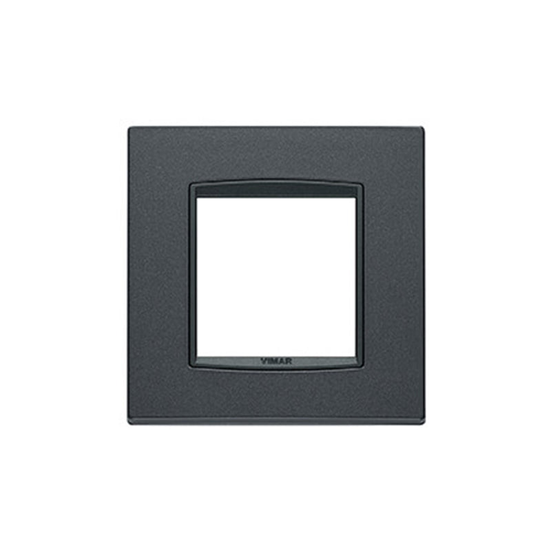 Eikon Square Cover Plate, Matte Anthracite Die-Cast Metal, 2 Module