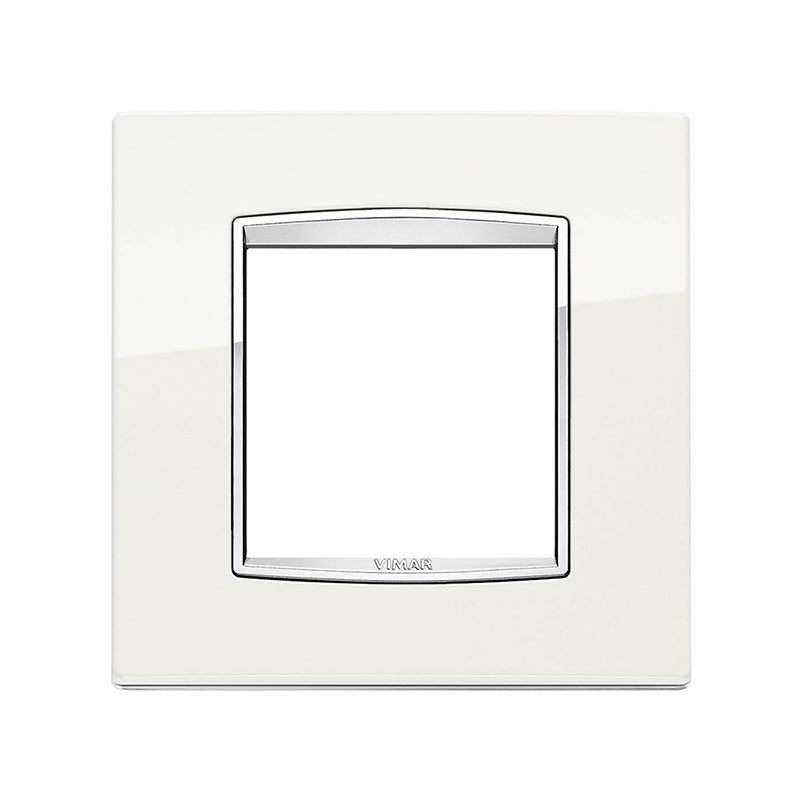Plate: Metal, Arctic White 2M, Square, Eikon Chrome