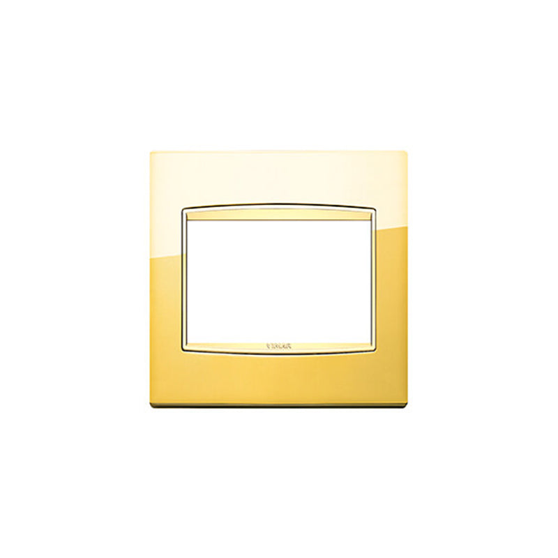 Eikon British Std Square Cover Plate, Gold G24 Gold Inner Frame, Metal, 1 Monoblock Device