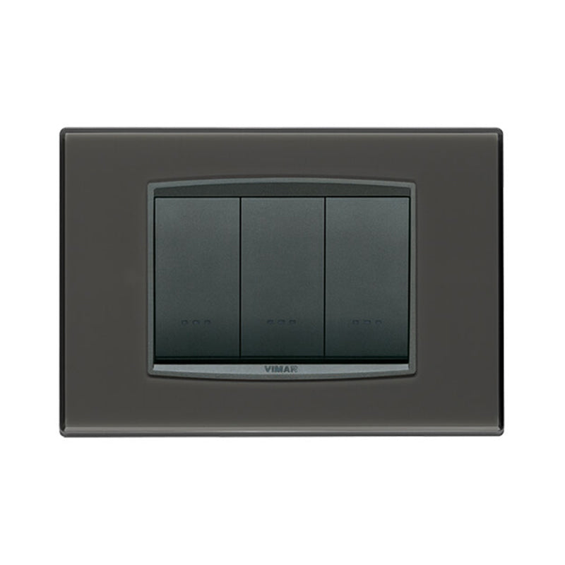 Eikon Square Cover Plate, Graphite Technopolymer, 3 Module