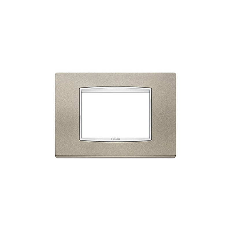 Eikon Chrome Cover Plate, Bright, Matte Titanium, Square, 3 Module