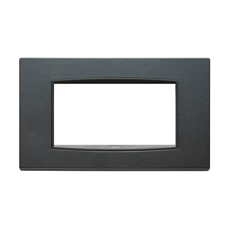 Plate: Metal, Bright Matte Anthracite, 4M Square, Eikon