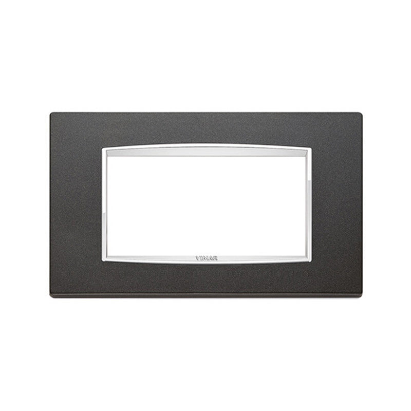 Eikon-Chrome Square Cover Plate, Matte Anthracite C15, Die-Cast Metal, 4 Module