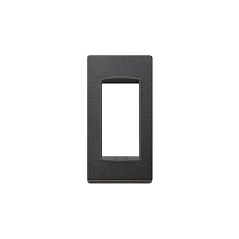 Eikon Square Cover Plate, Matte Anthracite Die-Cast Metal, 1 Module Panel