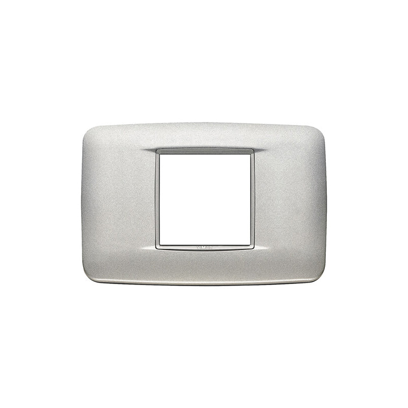 Eikon Round Cover Plate, Bright, Matte Silver, 2M Central