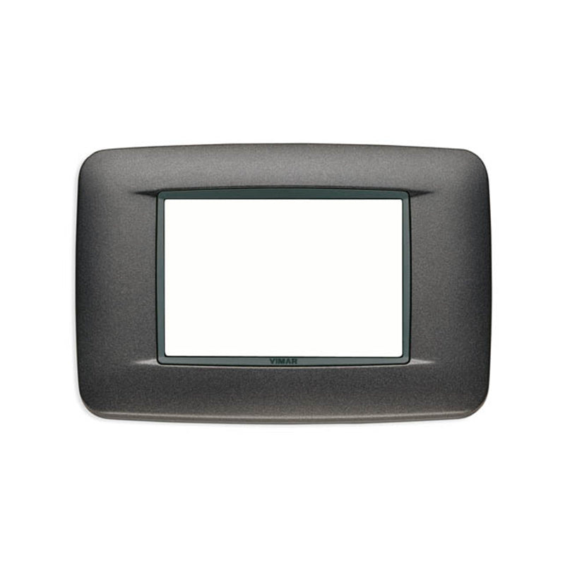 Eikon Round Cover Plate, Matte Anthracite Die-Cast Metal, 3 Module