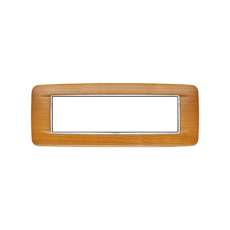 Eikon Round Cover Plate, Wood, American Cherry 7 Module