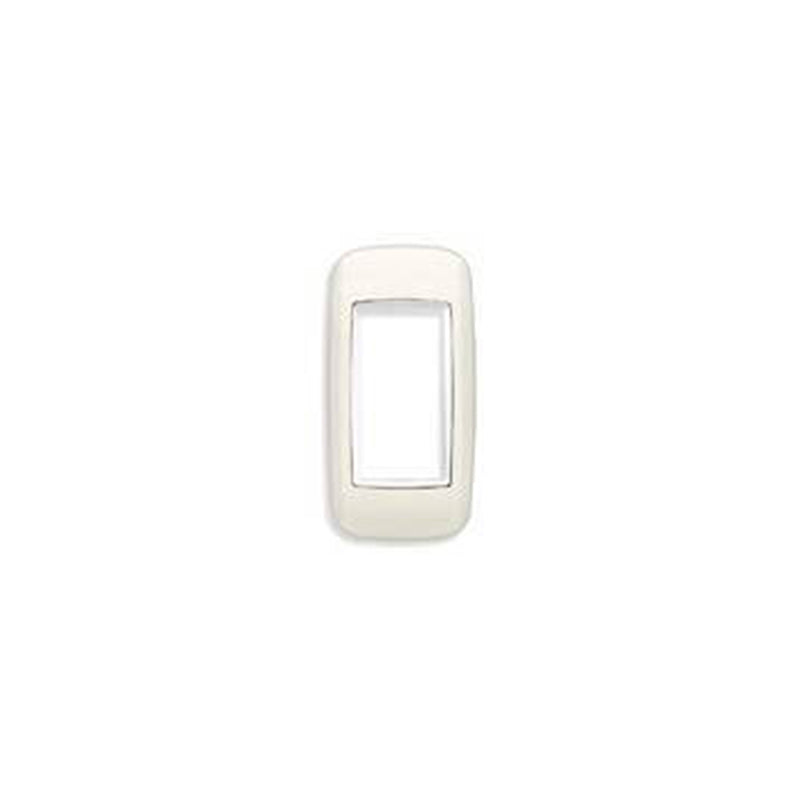 Eikon-Total Look Round Cover Plate, Arctic White White Inner Frame, Die-Cast Metal, 1 Module Panel