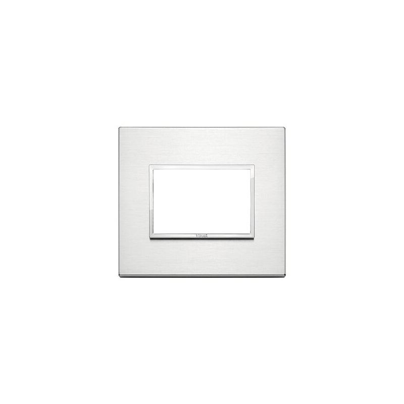 Eikon Evo Plate, Brilliant Alluminum Aluminum, 3 Module