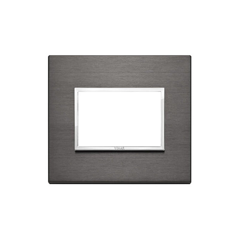 Eikon Evo Plate, Lava Grey Aluminum, 3 Module