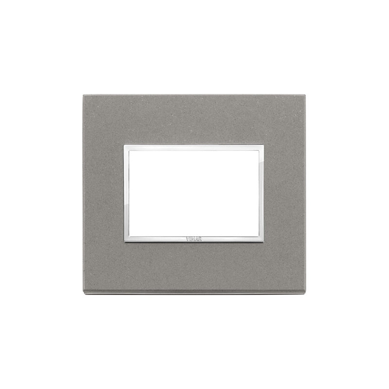 Eikon Evo Cover Plate, Stone, Grey Quartz, 3 Module