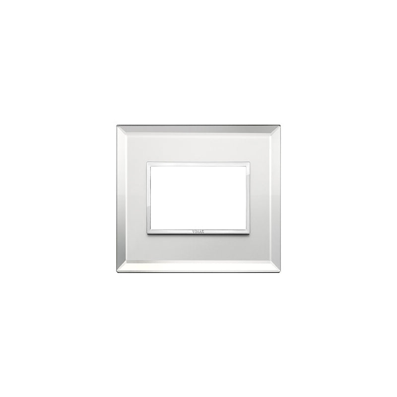 Eikon Evo Plate, Silver Ice Glass, 3 Module