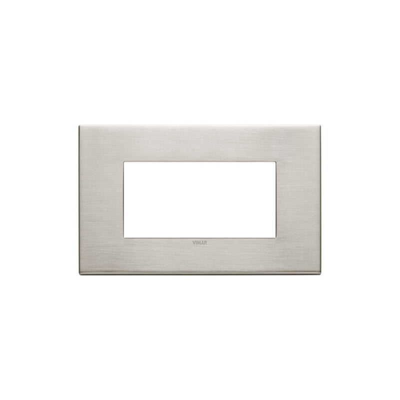 Eikon Exe Cover Plate 4 Module, Metal Brushed Nickle